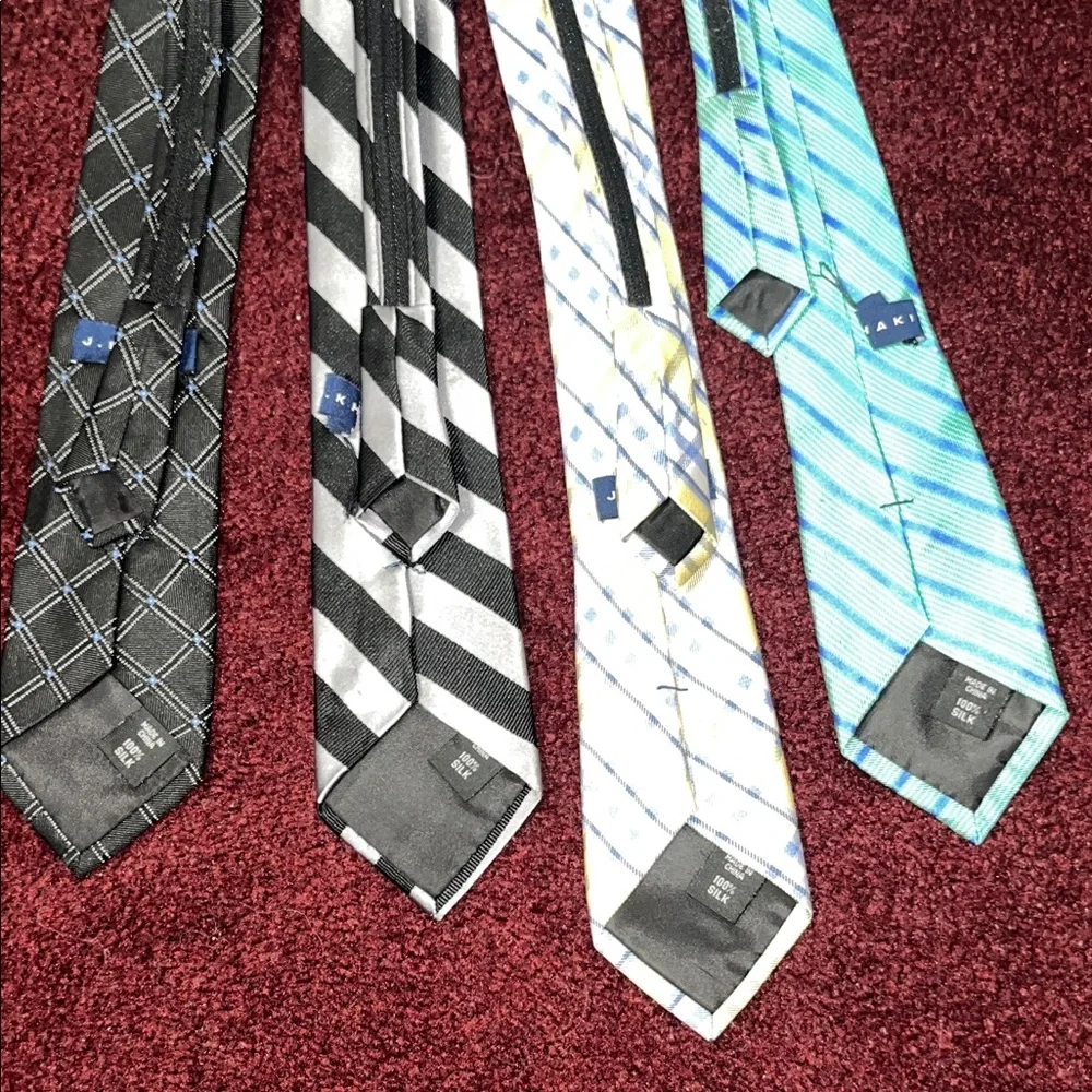 J. Khaki Kid's Tie Collection - Blue, White, Gray, Black